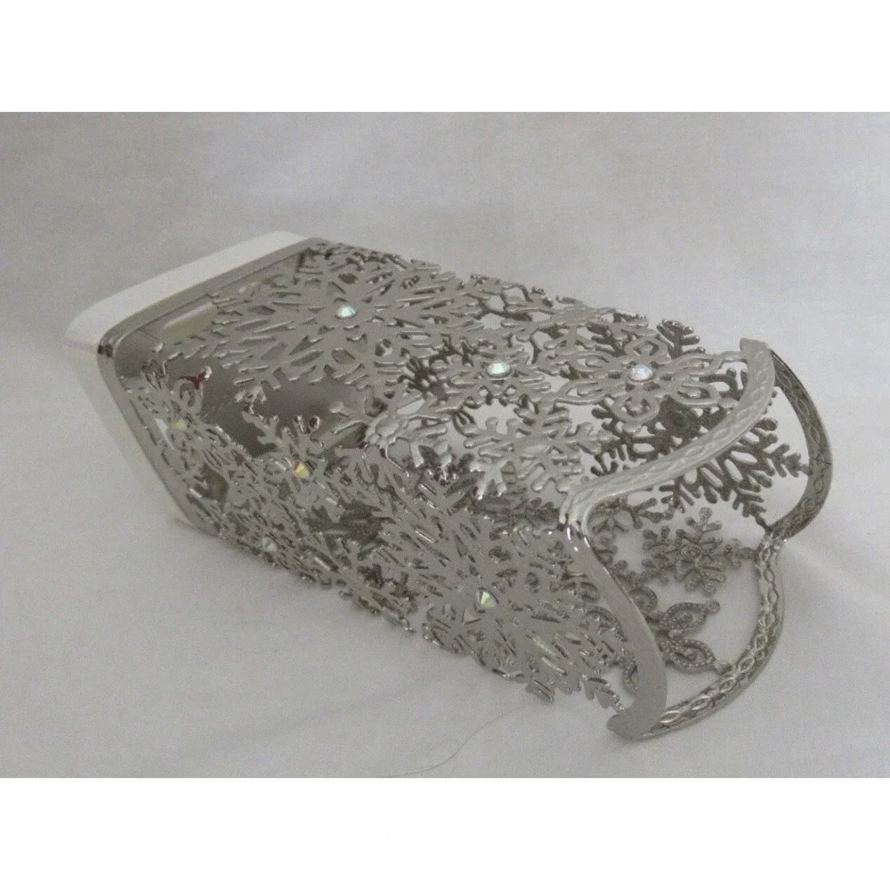 NEW Bath & Body Works Hand Soap Sleeve Holder Iridescent Snowflakes Holiday